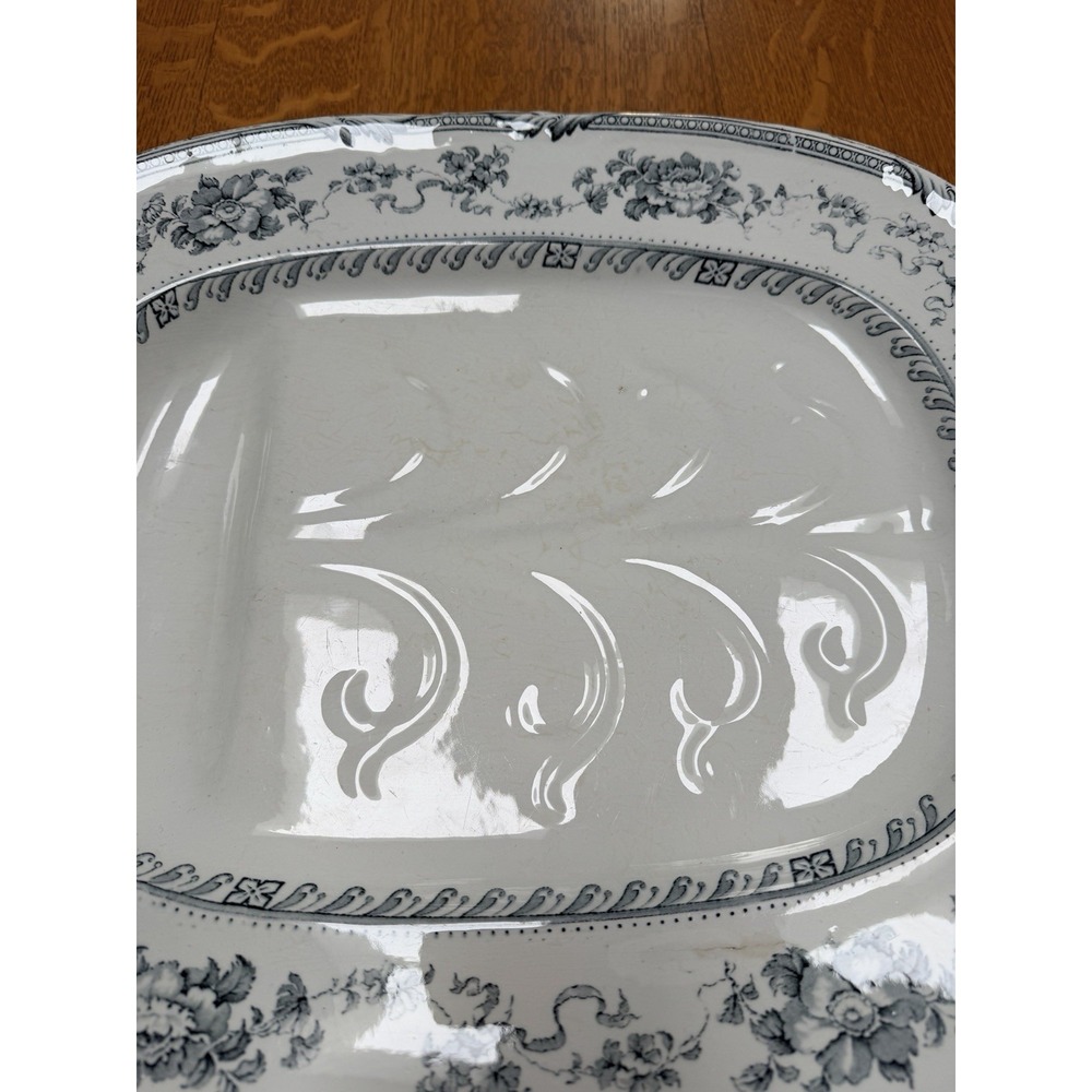 HUGE Antique Royal Staffordshire Festoon Footed Meat Platter - Picture 2 of 6